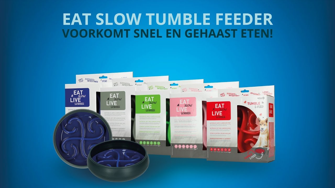 Eat Slow Live Longer Tumble Feeder Grijs