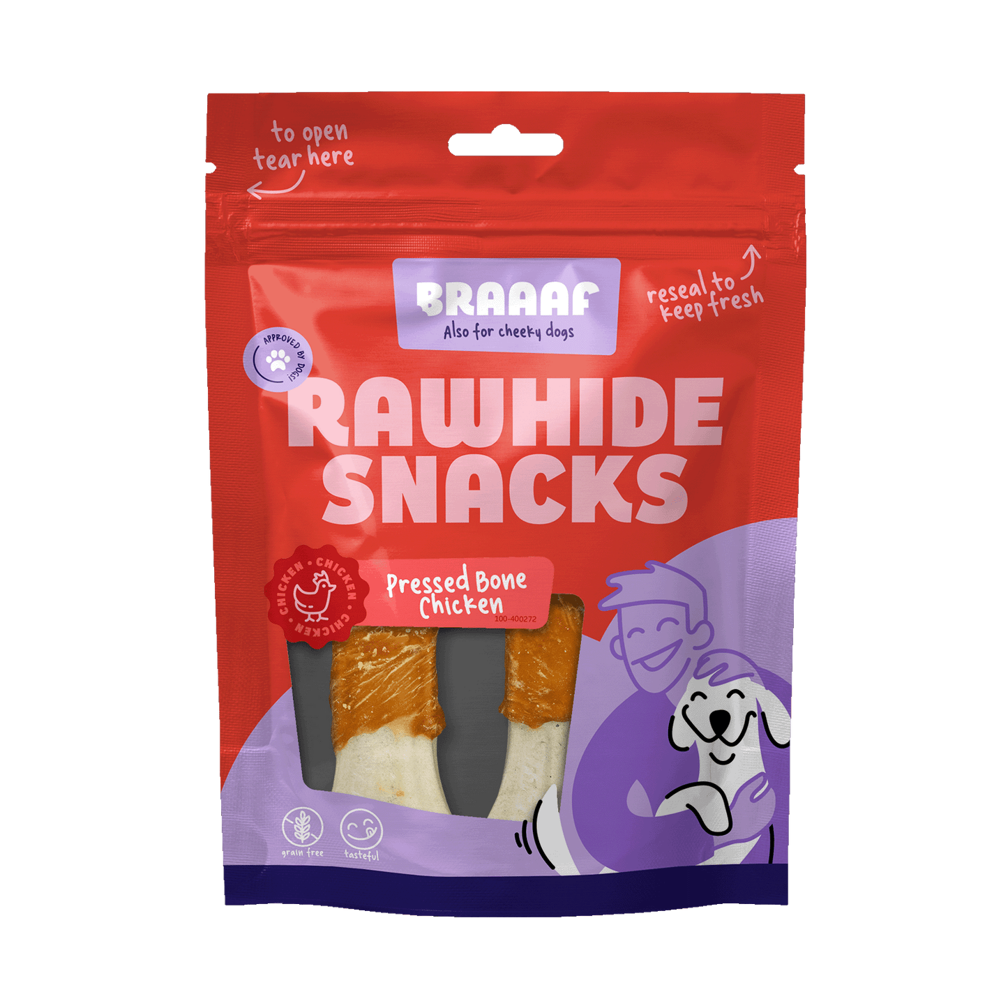 Braaaf Rawhide Pressed Bone Kip - 12,5 cm