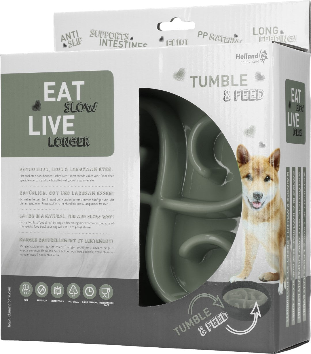 Eat Slow Live Longer Tumble Feeder Grijs