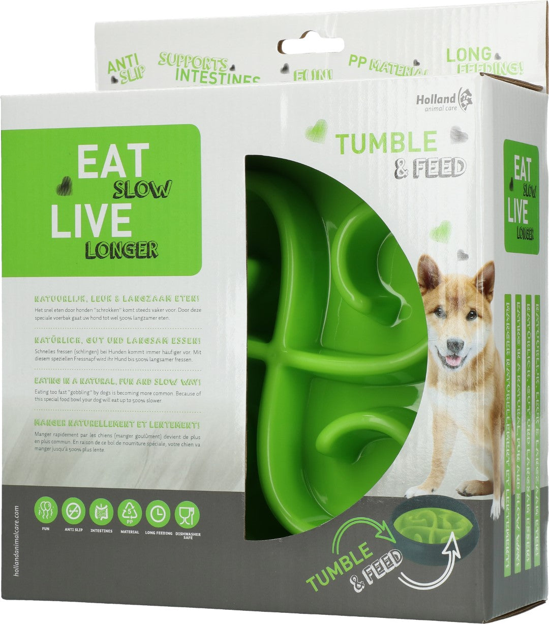 Eat Slow Live Longer Tumble Feeder Groen