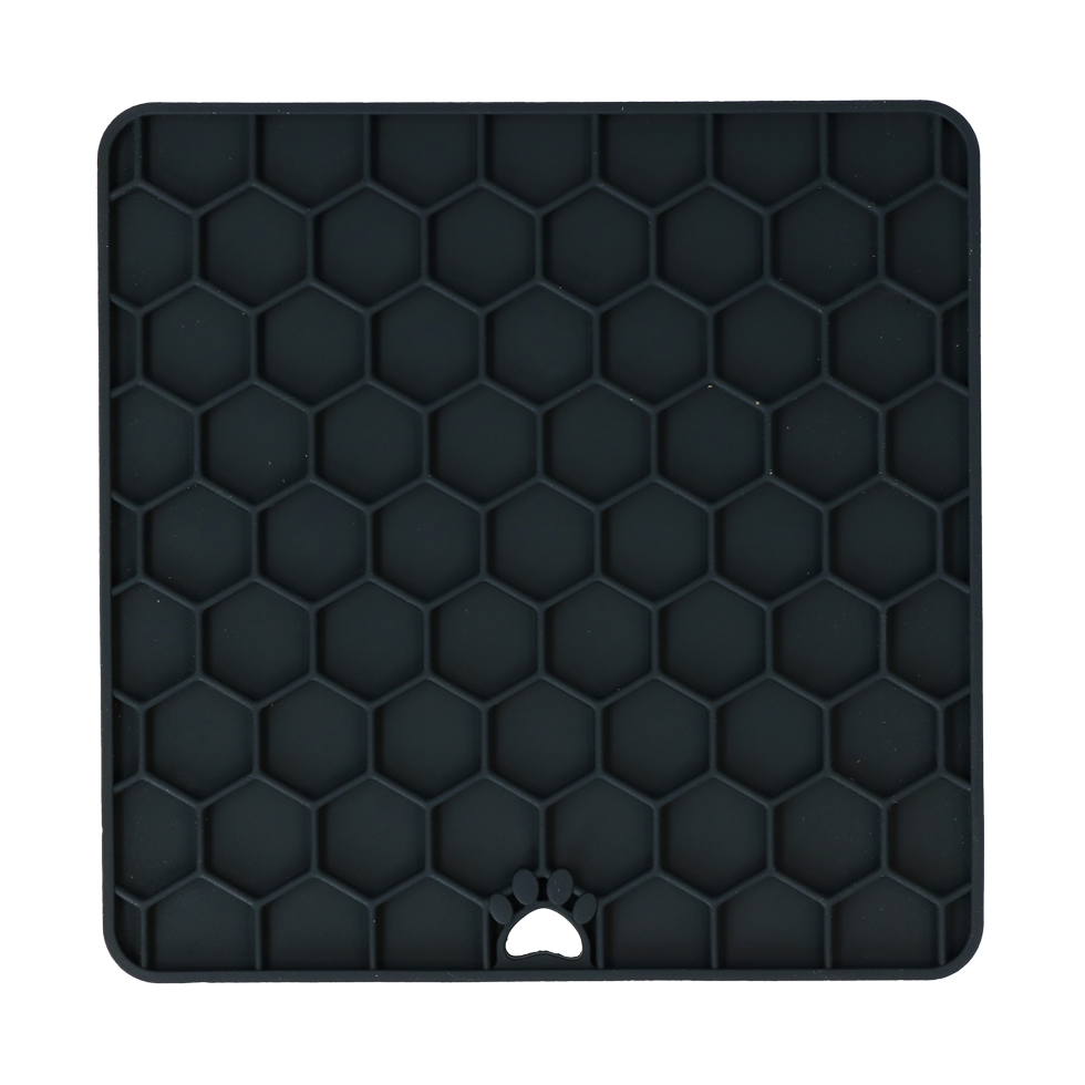 Eat Slow Live Longer Lick Mat Honeycomb Grijs