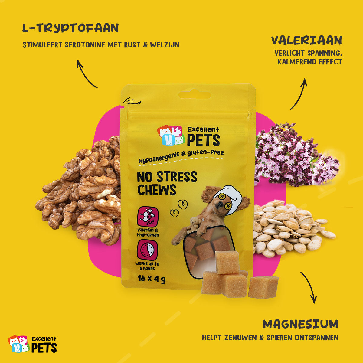 Excellent Pets No Stress Soft Chews 16 x 4 g