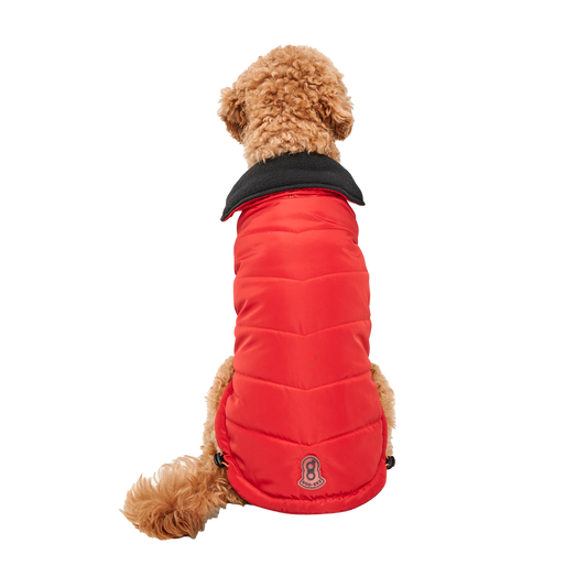 Goo-eez Mock Neck Signature Wrap Jacket L Rood/Zwart