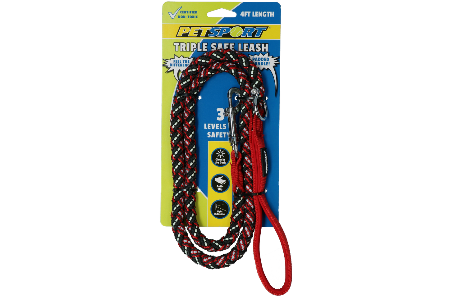 Petsport Triple Safe Leash Rood 1,2 m