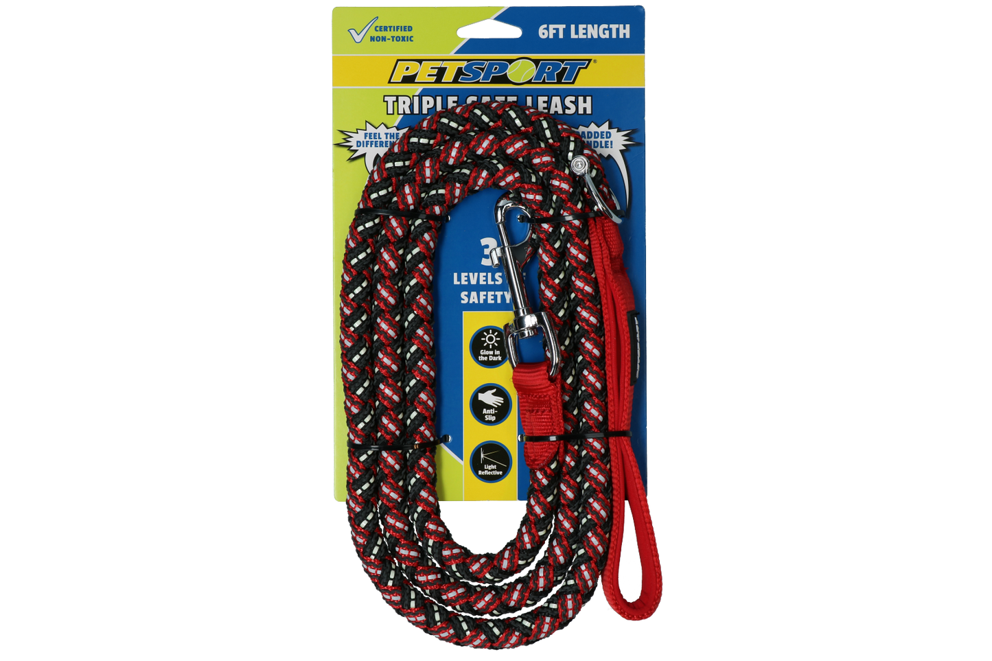 Petsport Triple Safe Leash Rood 1,8 m