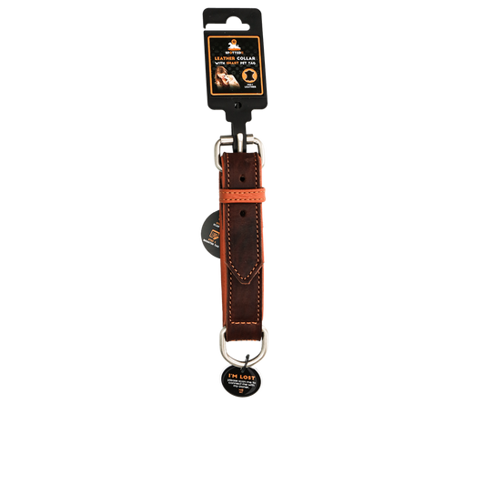 Spotted! Pro Leren Halsband Bruin 2,5 x 40 cm