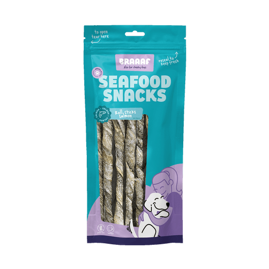Braaaf Seafood Braaaf Salmon roll sticks 20 cm 8 pcs