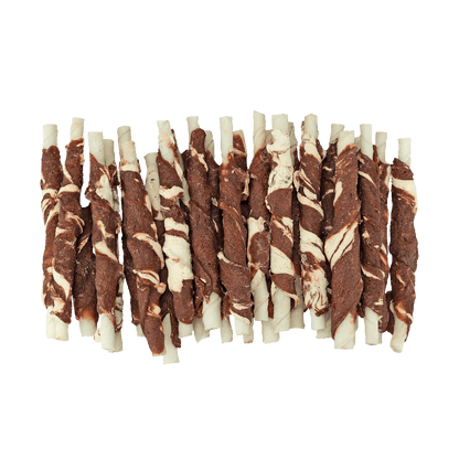 Braaaf Rawhide Roll Sticks Lam & Vis - 25 st.