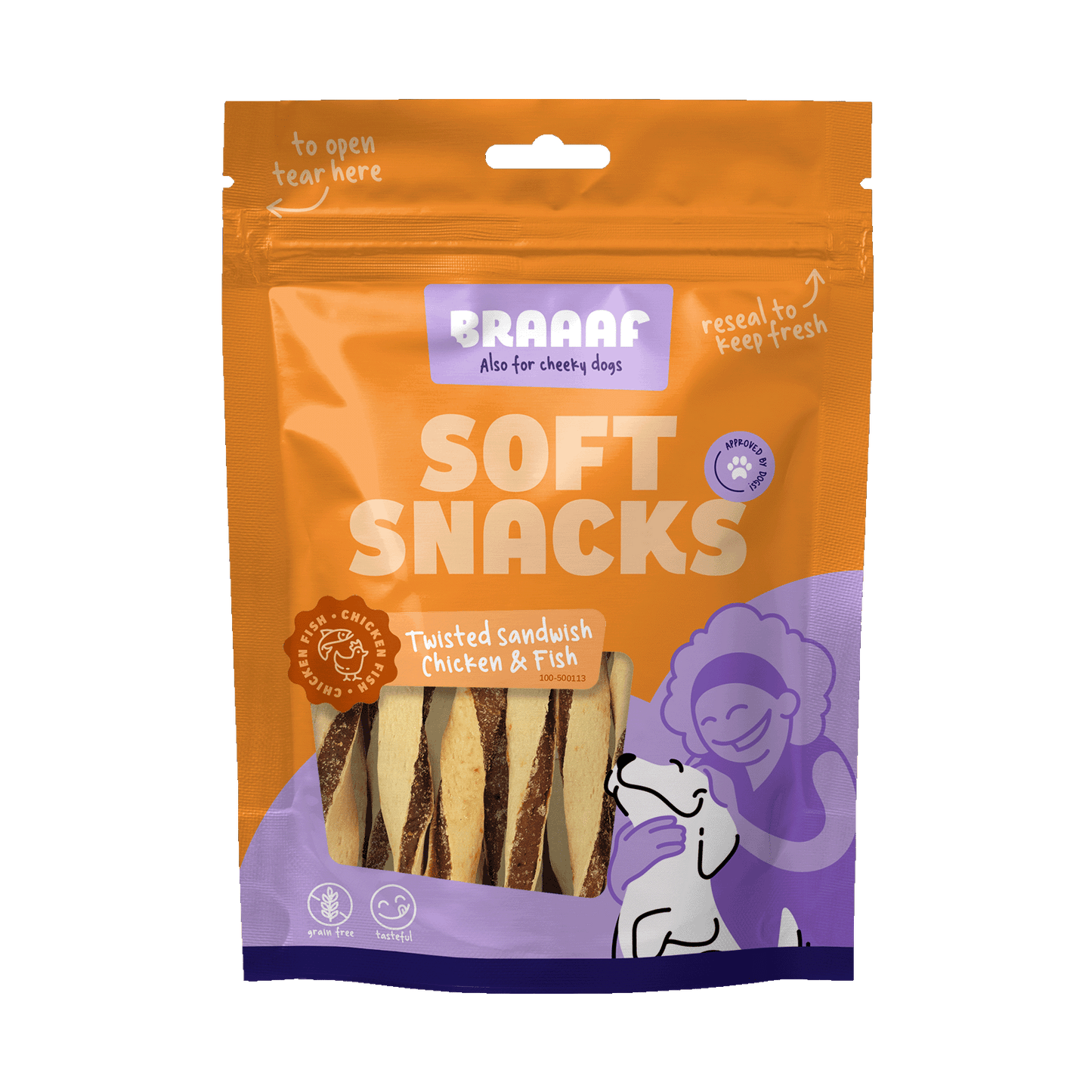 Braaaf Soft Snack Gedraaide Sandwich - Kip & Vis