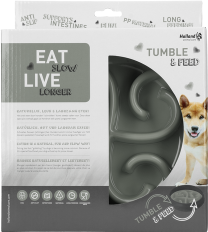 Eat Slow Live Longer Tumble Feeder Grijs