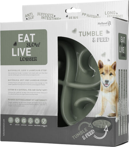 Eat Slow Live Longer Tumble Feeder Grijs