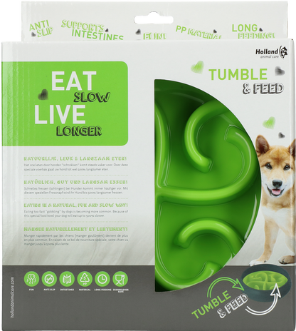 Eat Slow Live Longer Tumble Feeder Groen