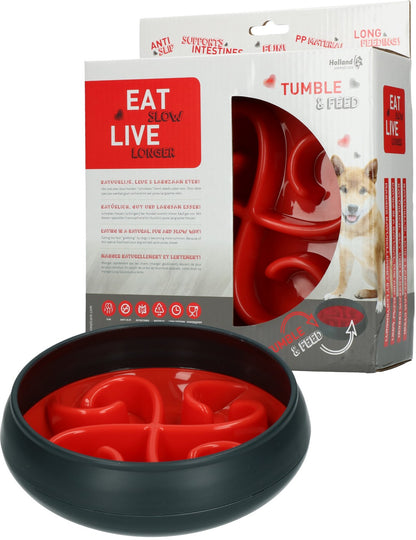 Eat Slow Live Longer Tumble Feeder Rood