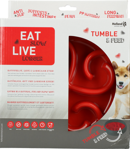 Eat Slow Live Longer Tumble Feeder Rood