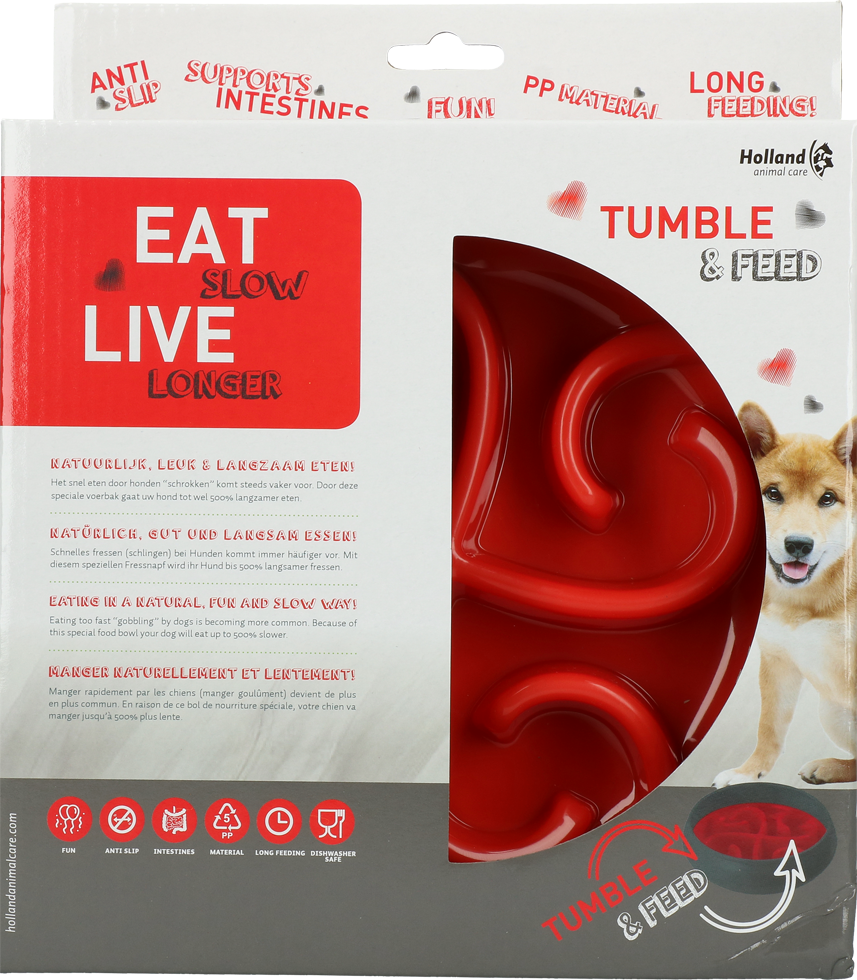 Eat Slow Live Longer Tumble Feeder Rood