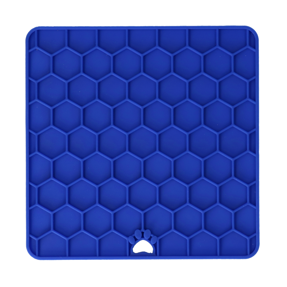 Eat Slow Live Longer Lick Mat Honeycomb Blauw