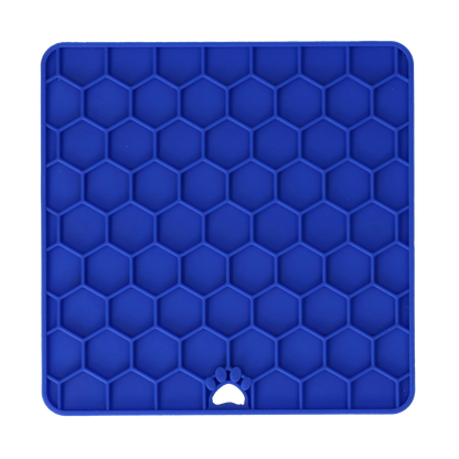 Eat Slow Live Longer Lick Mat Honeycomb Blauw