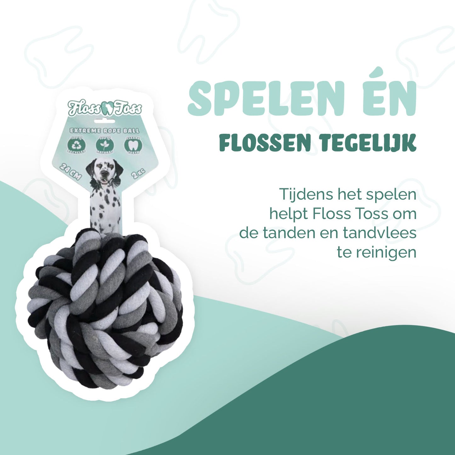 Floss Toss Dental Rope Exteme Ball - 24 cm