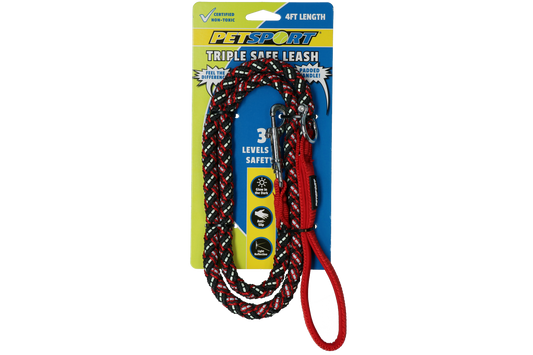 Petsport Triple Safe Leash Rood 1,2 m