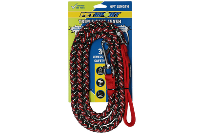Petsport Triple Safe Leash Rood 1,8 m