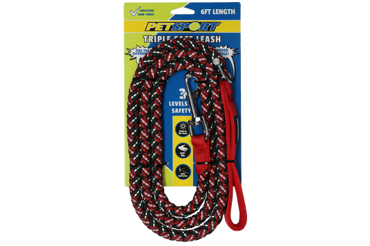 Petsport Triple Safe Leash Rood 1,8 m