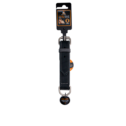 Spotted! Pro Leren Halsband Zwart 3 x 55 cm