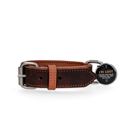 Spotted! Pro Leren Halsband Bruin 2,5 x 45 cm