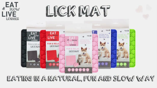 Eat Slow Live Longer Lick Mat Honeycomb Blauw